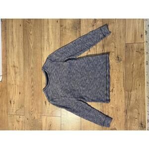 Y2k Henley Long Sleeve Heathered Blue/Grey Faded Glory Shirt Size Small Men's